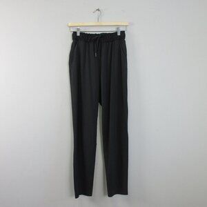Lululemon Keep Moving Women's Crop Pants 4 Black Drawstring Pockets Travel 336